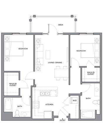 2A w/ Balcony floor plan
